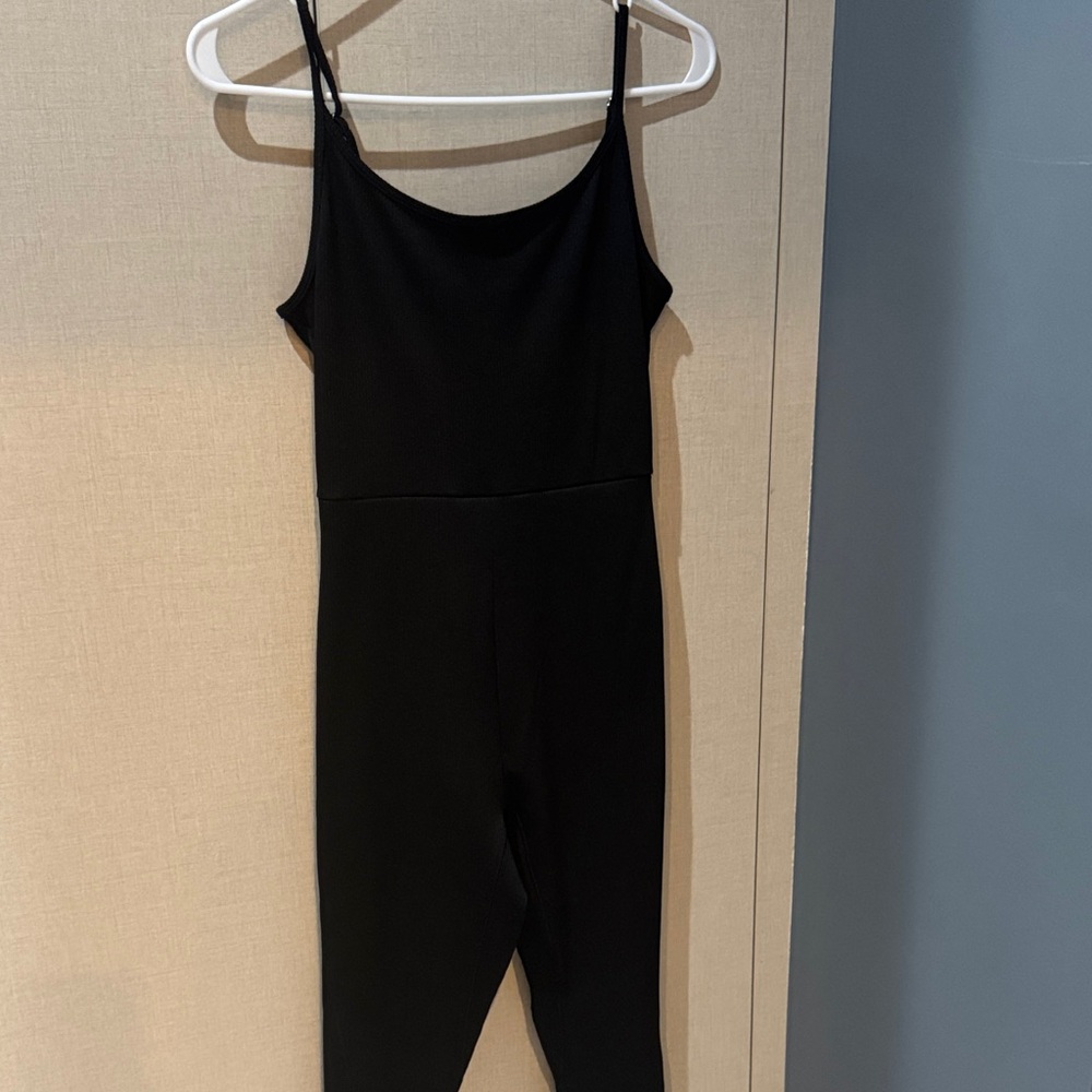 Wild Fable Black Sleeveless Ribbed Jumpsuit
